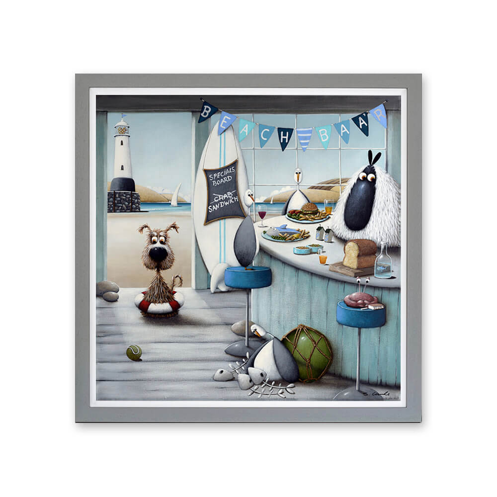 Beach Baa'r | Framed Canvas Board Print