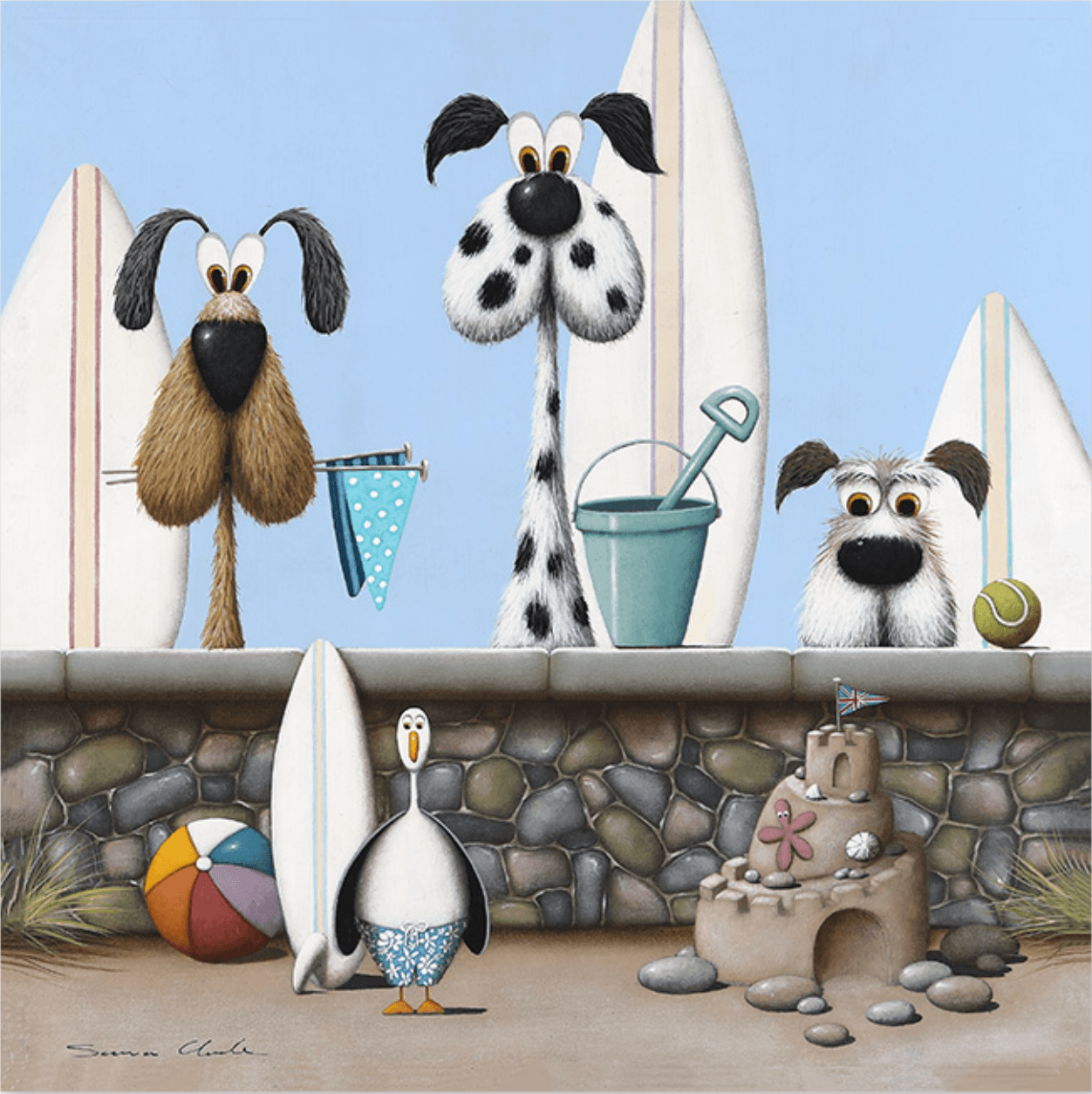 Beach Boys | Framed Print Wall Art by Simon Clarke