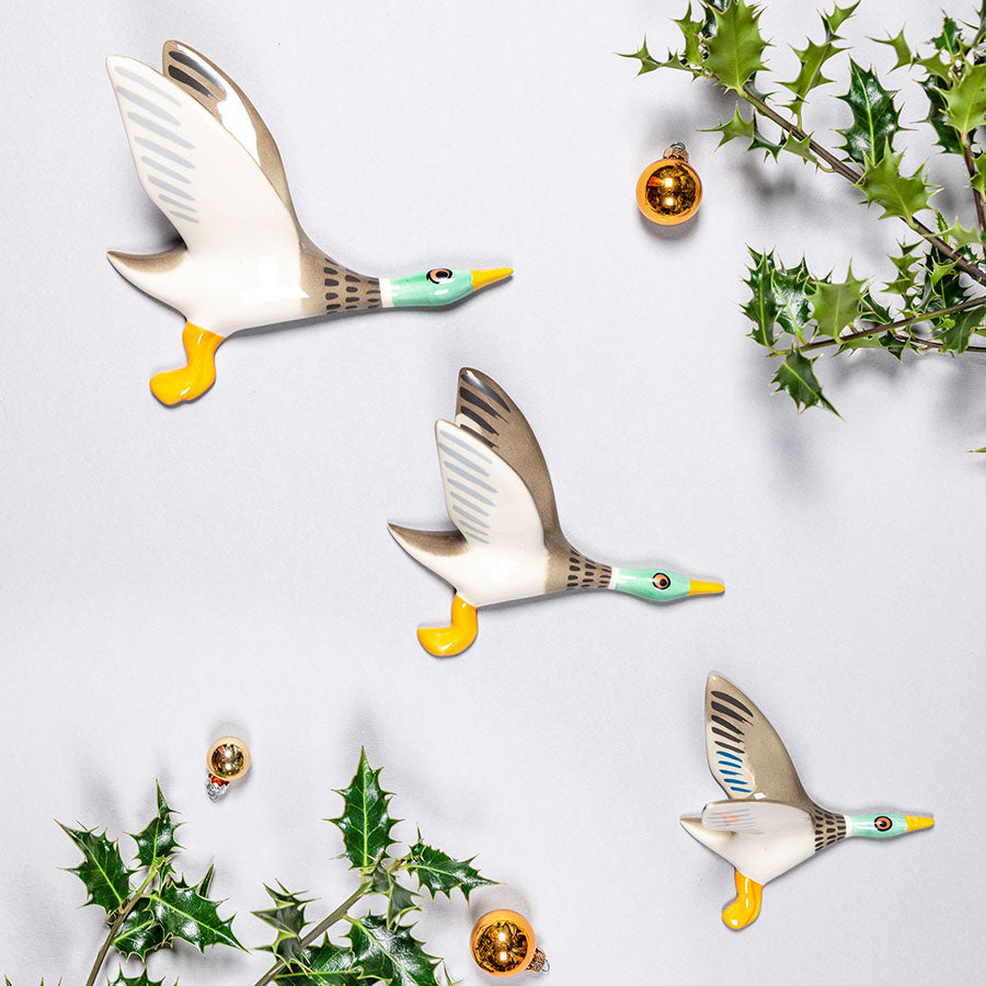 Ceramic Duck Wall Set