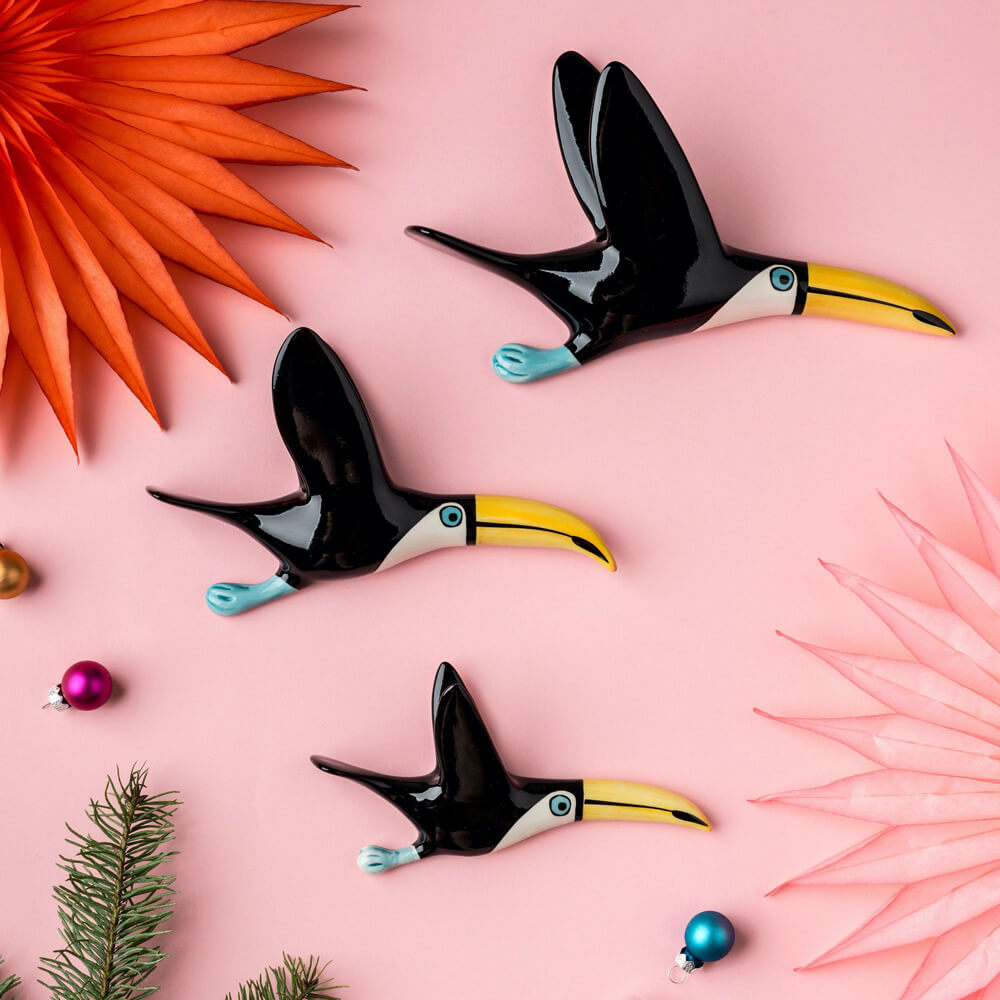 Ceramic Toucan Wall Set