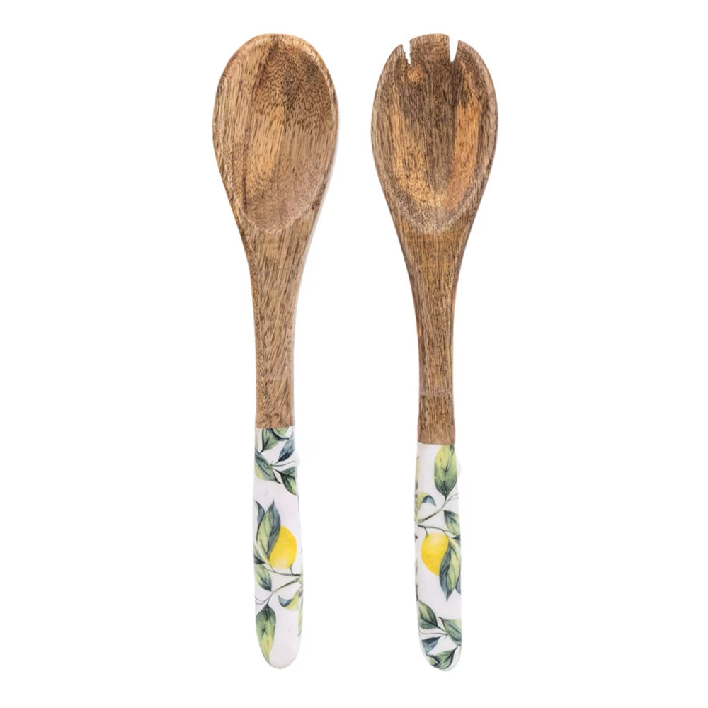 Lemon and Leaves Salad Servers Set of 2