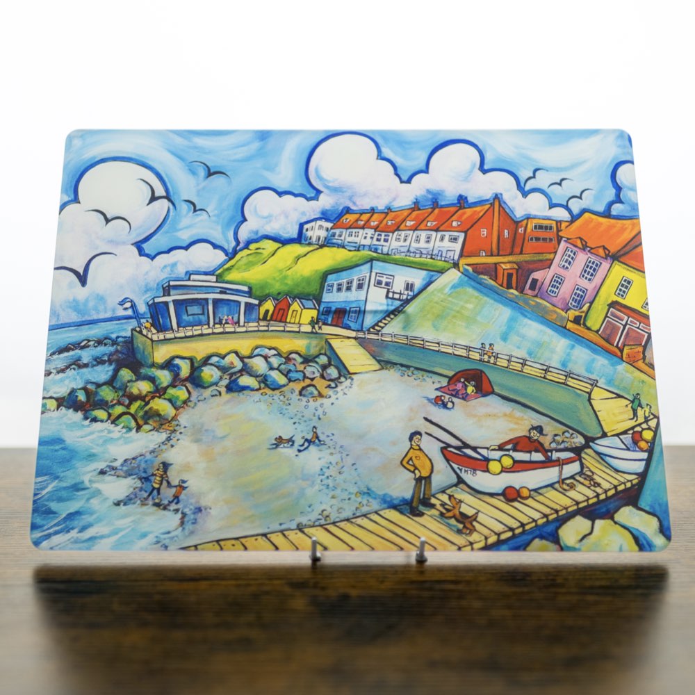 Glass Worktop Saver 40cm x 30cm | East Beach, Sheringham | Red Lobster Gallery