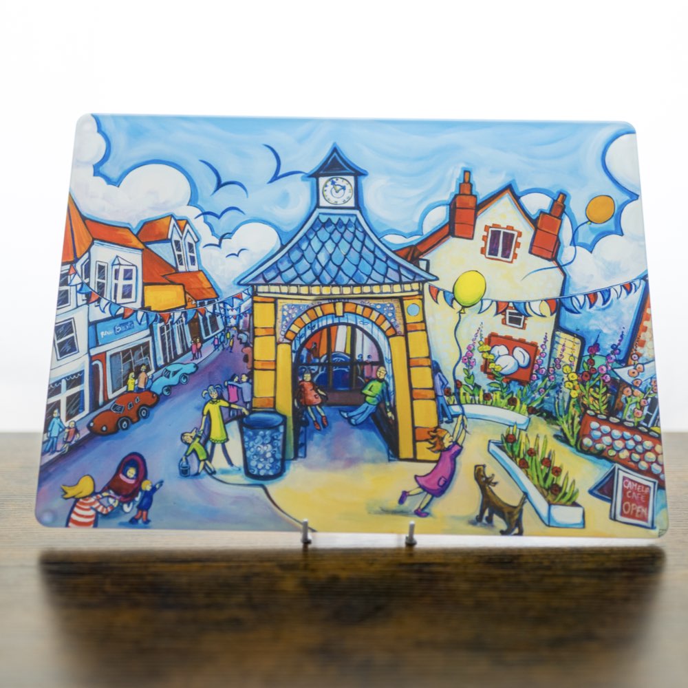 Glass Worktop Saver 40cm x 30cm | The Town Clock, Sheringham | Red Lobster Gallery