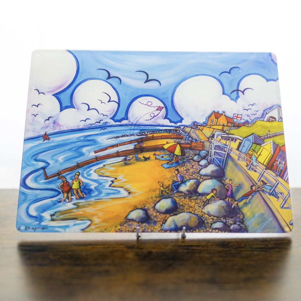 Glass Worktop Saver 40cm x 30cm | Down by the Sea, Sheringham | Red Lobster Gallery