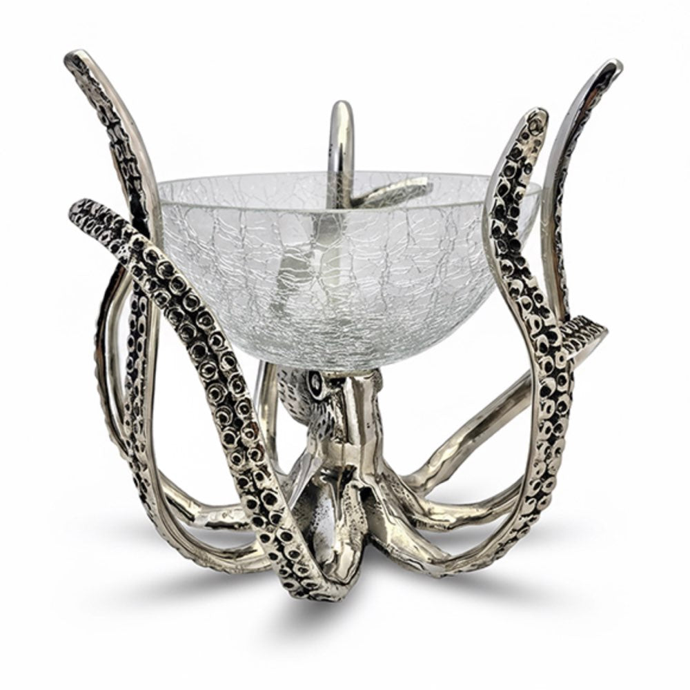 Octopus Stand & Crackle Glass Bowl | Mini