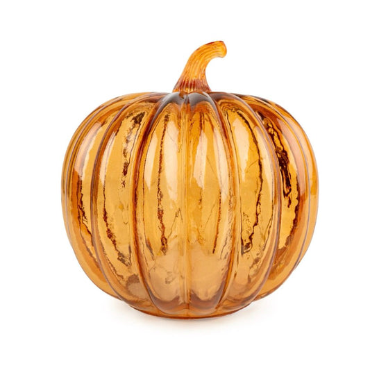 Orange Glass LED Pumpkin