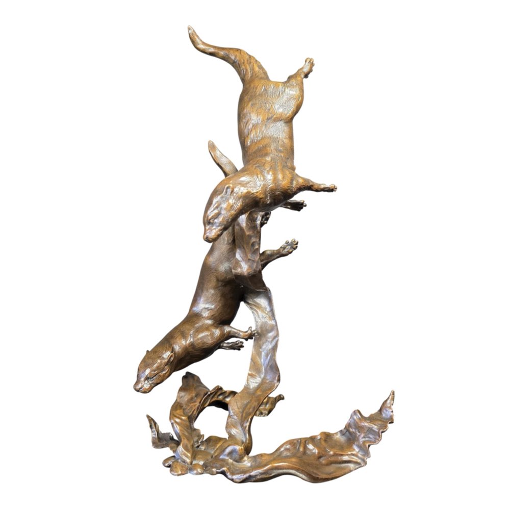 Otters Playing | Large Bronze Sculpture by Dean Kendrick - Limited Edition