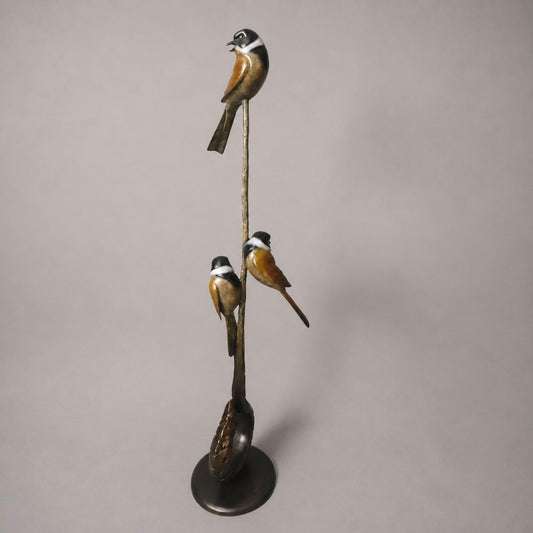 Reed Buntings | Large Bronze Sculpture by David Meredith – Limited Edition