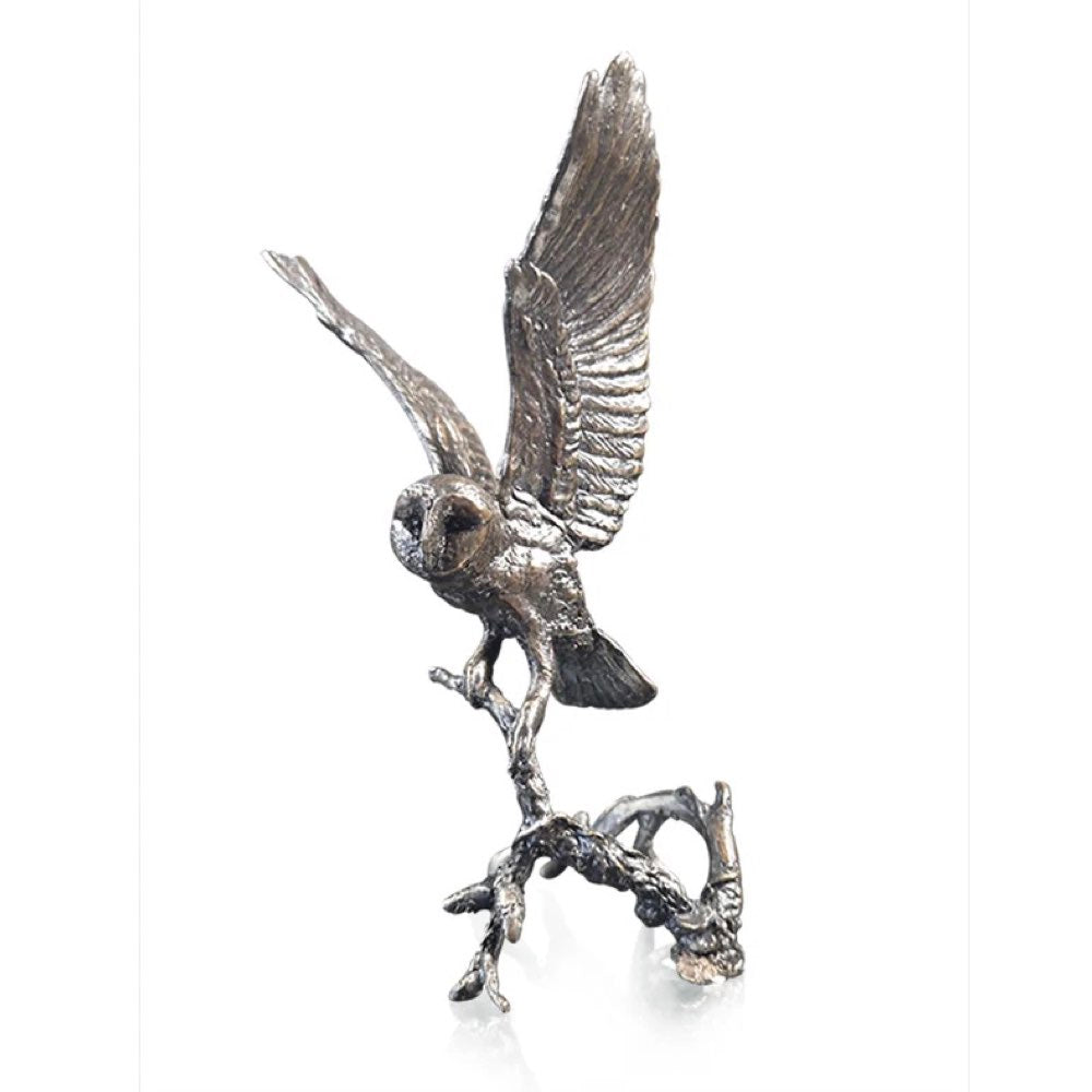 Barn Owl Bronze Sculpture by Keith Sherwin – Limited Edition