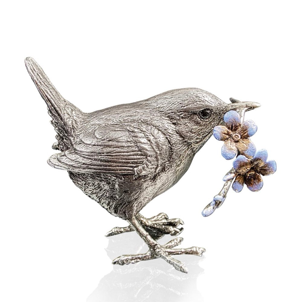 Wren Sculpture with Forget-Me-Nots by Keith Sherwin – Limited Edition