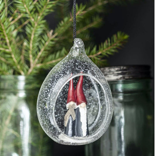 Hanging Glass Ball with Tall Santa Mother and Father | Red Lobster Gallery | Sheringham