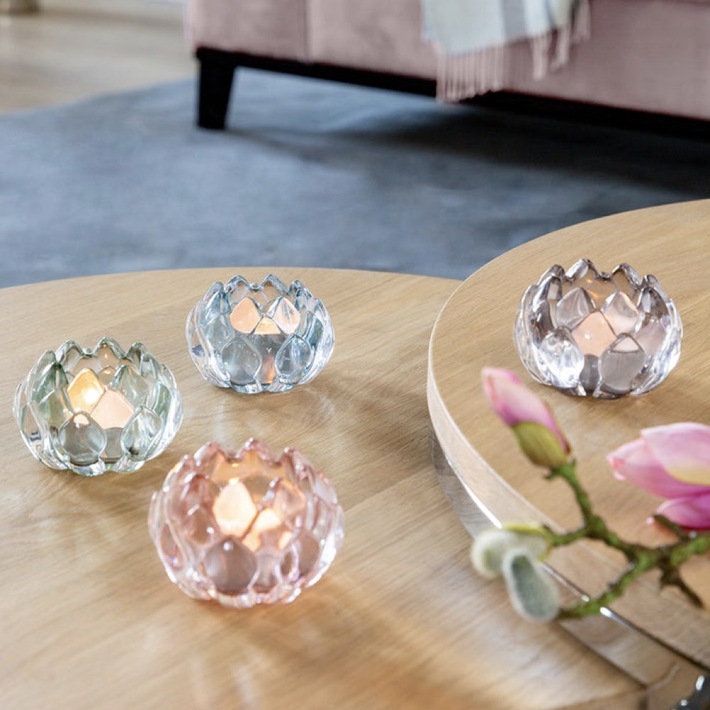 Blue Glass Tea Light Holder