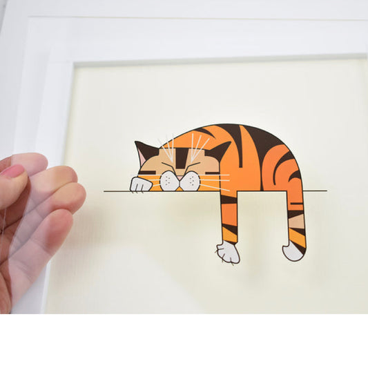 Ginger Cat Nap | Framed Print