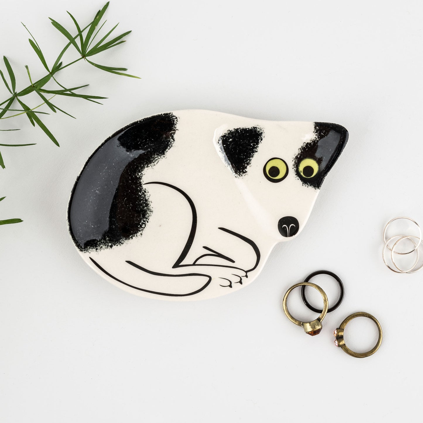 Dog Trinket Dish | Black & White