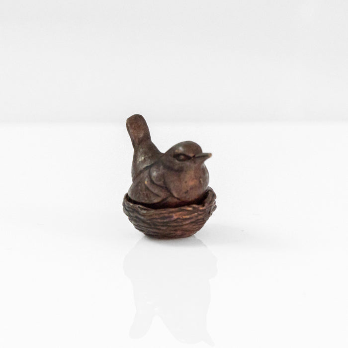Wren In Nest | Bonsai Bronze