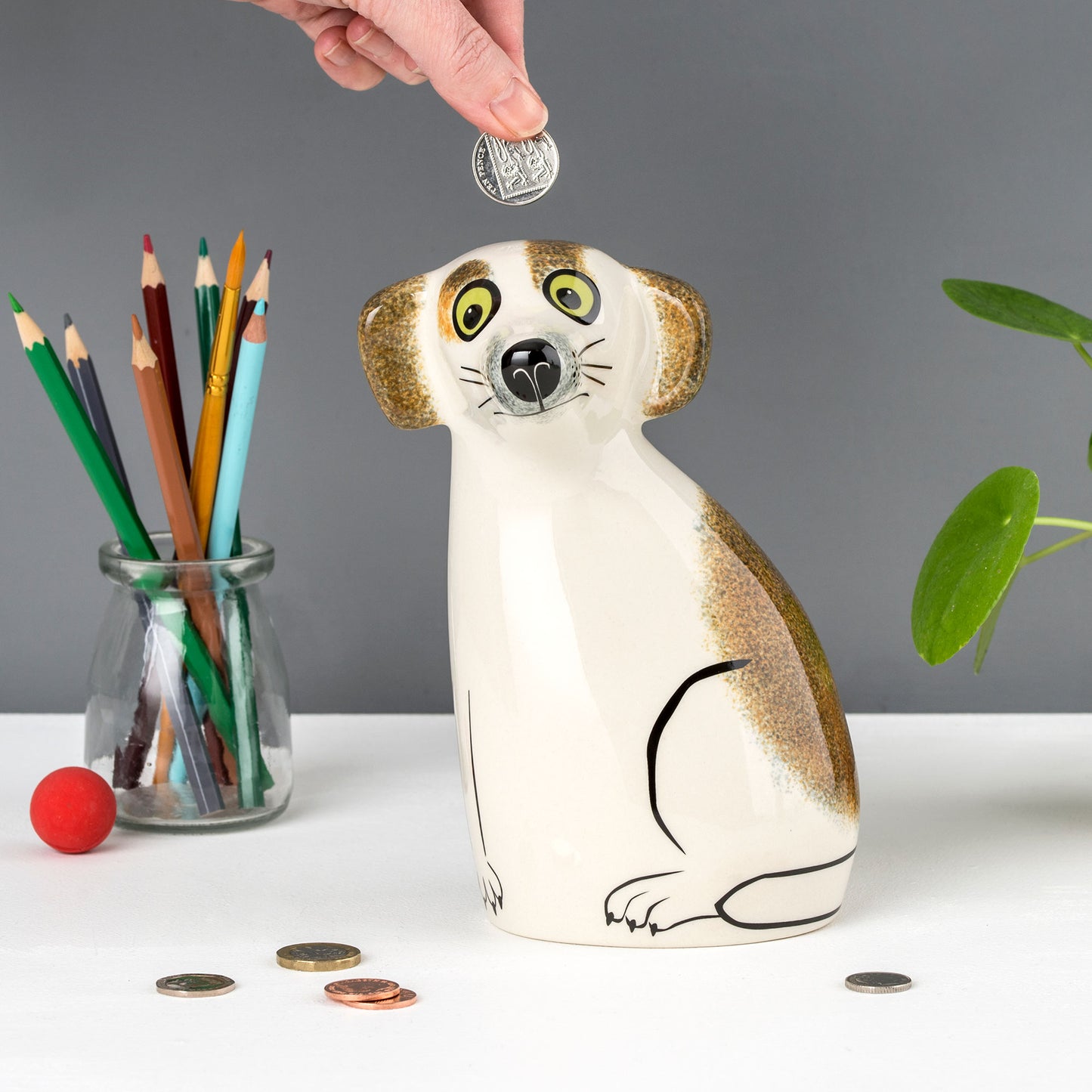 Dog Money Box | Brown and White