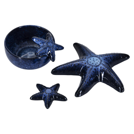 Blue Ceramic Starfish | Large
