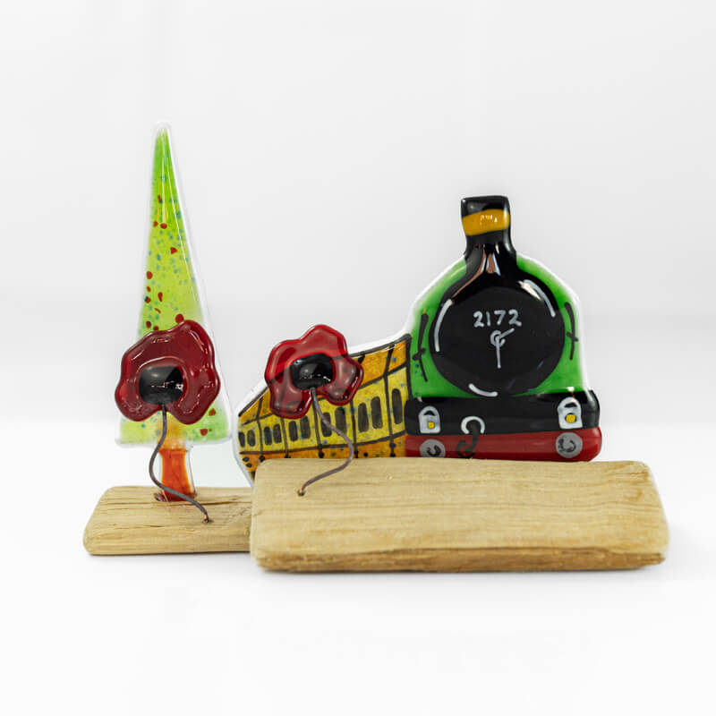 The Poppy Line | Original Glass Art | Red Lobster Gallery | Sheringham