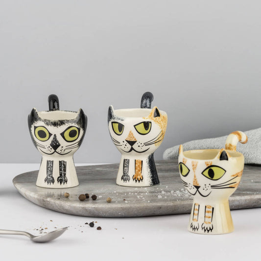Black & White Cat Egg Cup