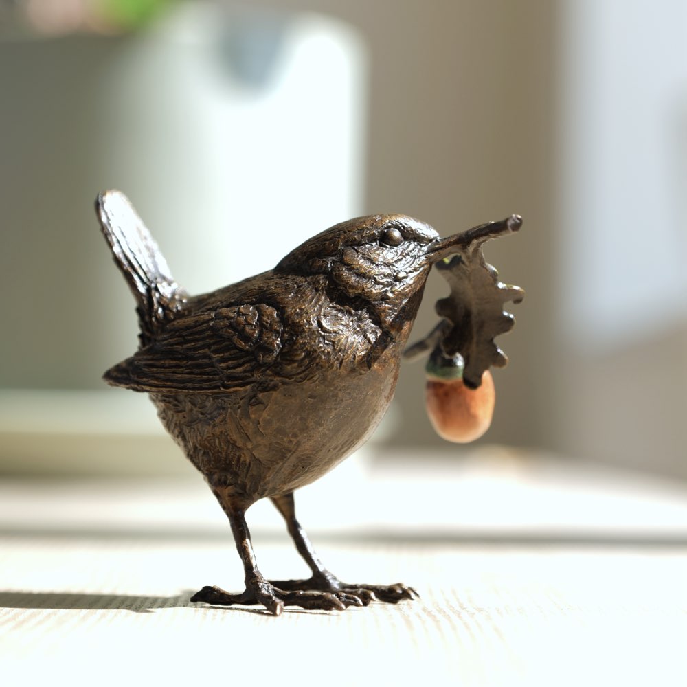 Wren with Acorn by Keith Sherwin