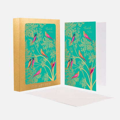 Green Birds 'Thank You'  — Set of 10 Luxury Notecards | Red Lobster Gallery 