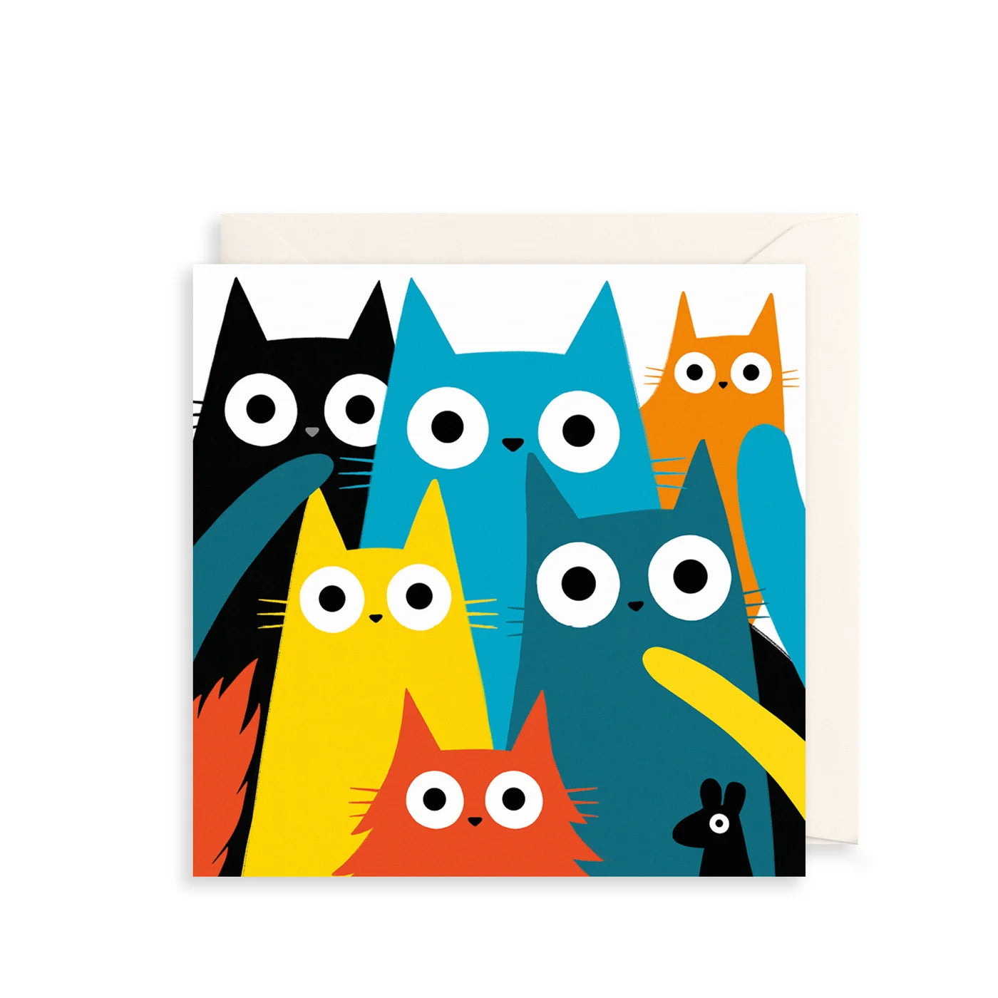 Multi Colour Cats Card