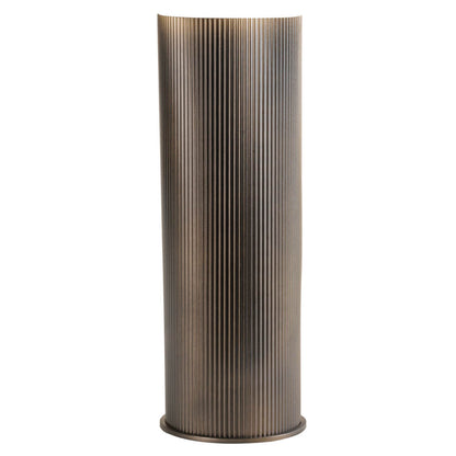 Ribbed Gold Hurricane Candle Holder