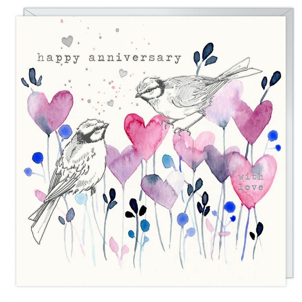 Happy Anniversary with Love Hearts Card  | Red Lobster Gallery