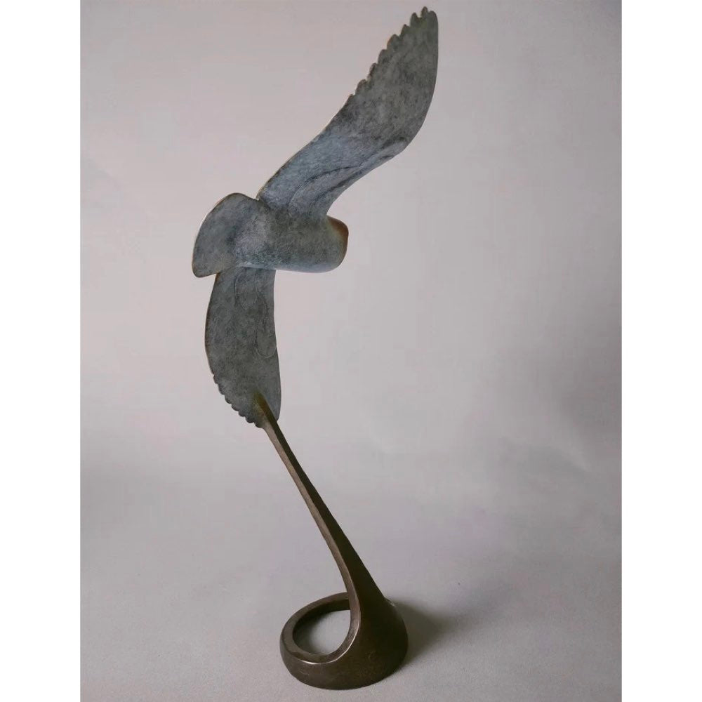 Barn Owl in Flight Bronze Sculpture by David Meredith – Limited Edition