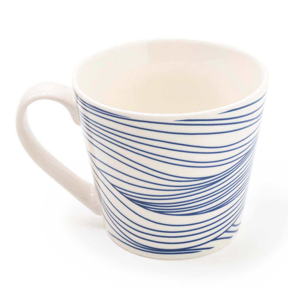 Blue Wide Mug | Nautical Lines | Red Lobster Gallery