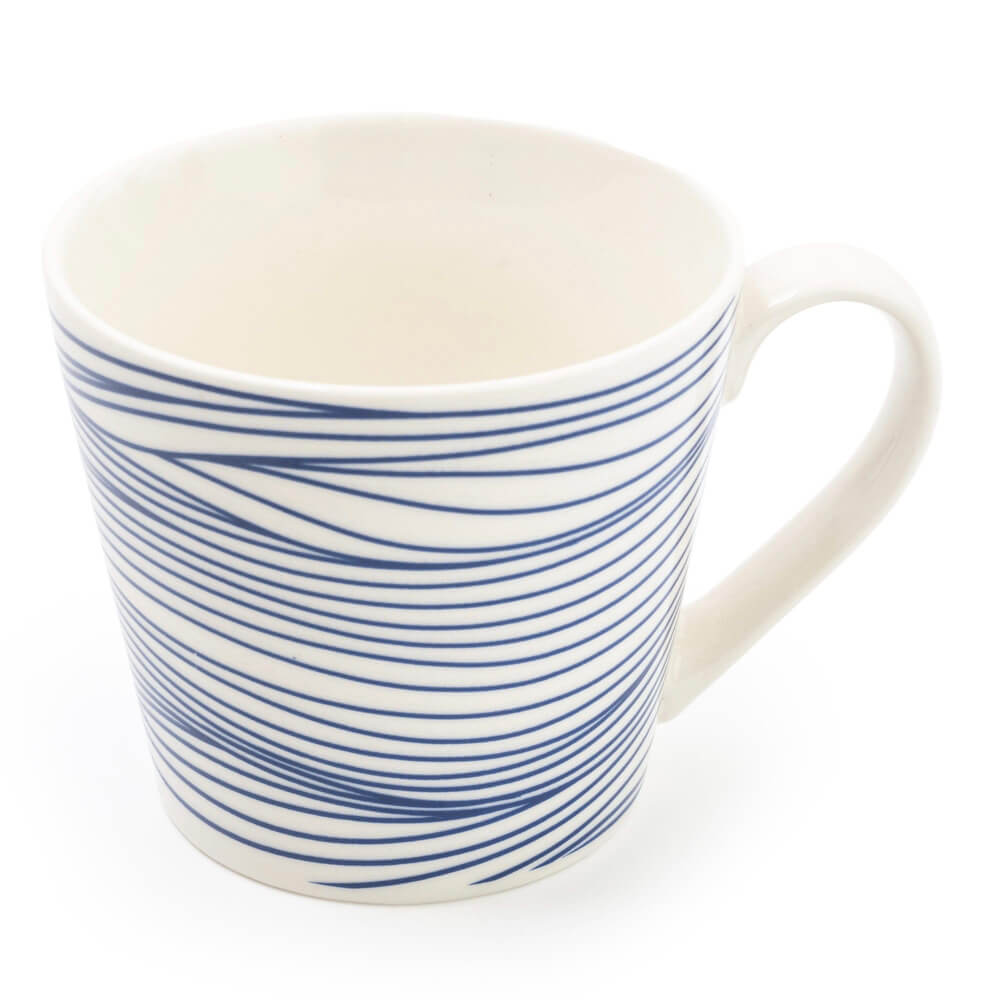 Blue Wide Mug | Nautical Lines | Red Lobster Gallery