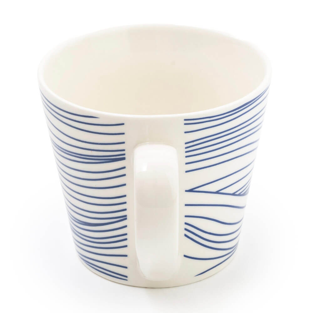 Blue Wide Mug | Nautical Lines | Red Lobster Gallery