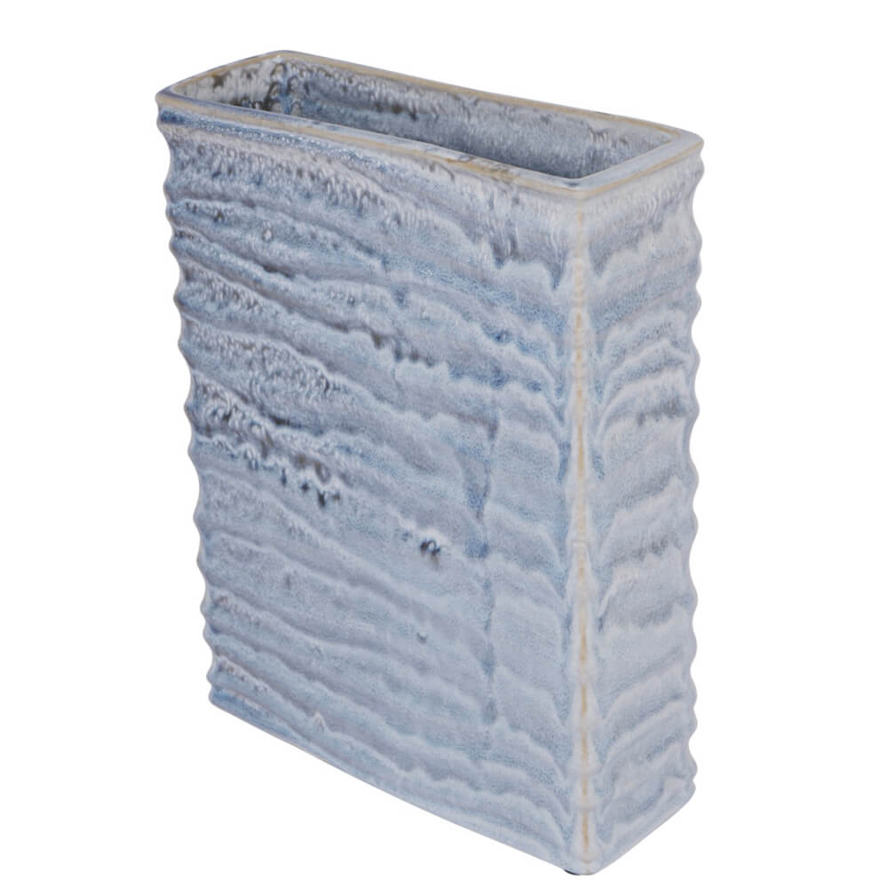 Blue Rectangular Ceramic Vase