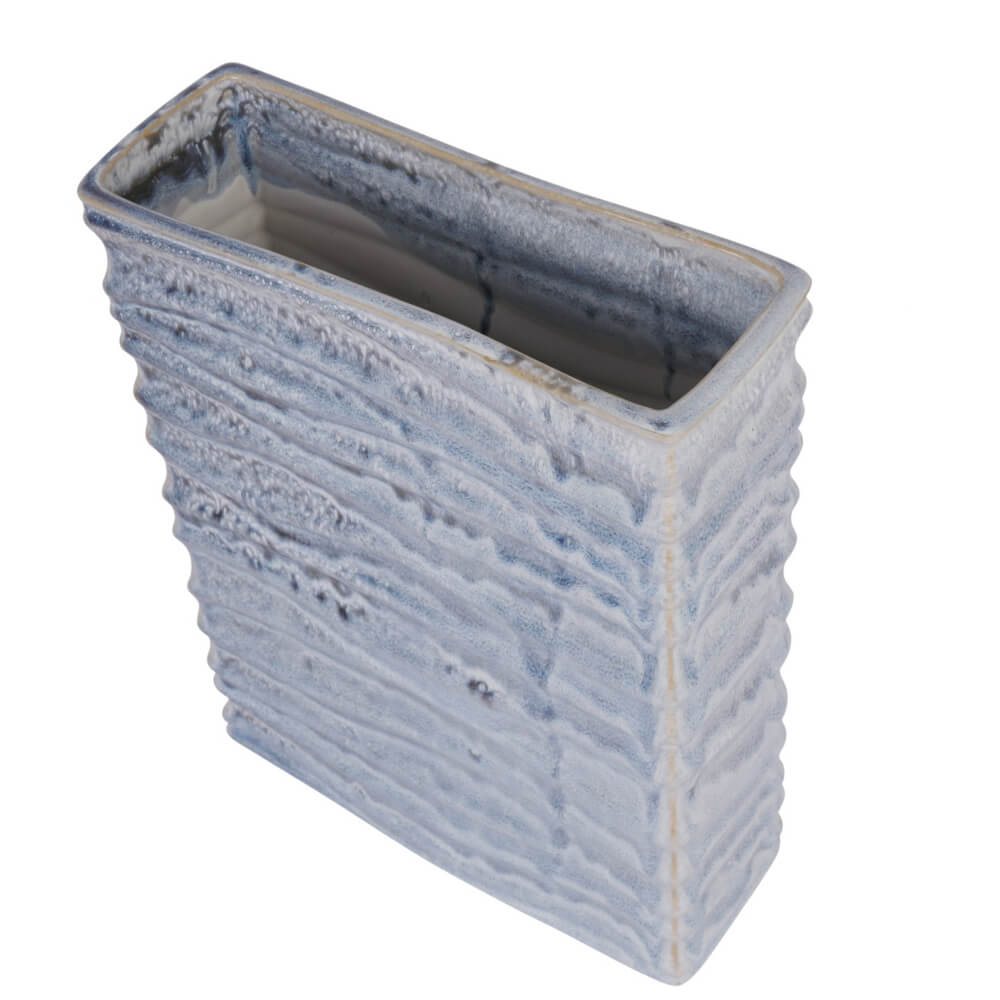 Blue Rectangular Ceramic Vase