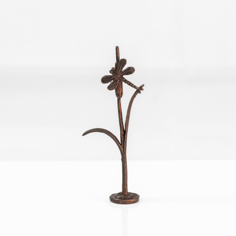 Bonsai Bronze Dragonfly on Reed by David Meredith