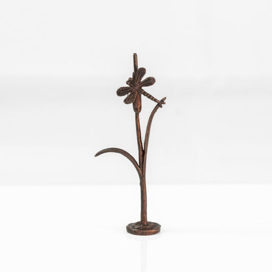 Bonsai Bronze Dragonfly on Reed by David Meredith