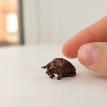 Bronze pig sculpture