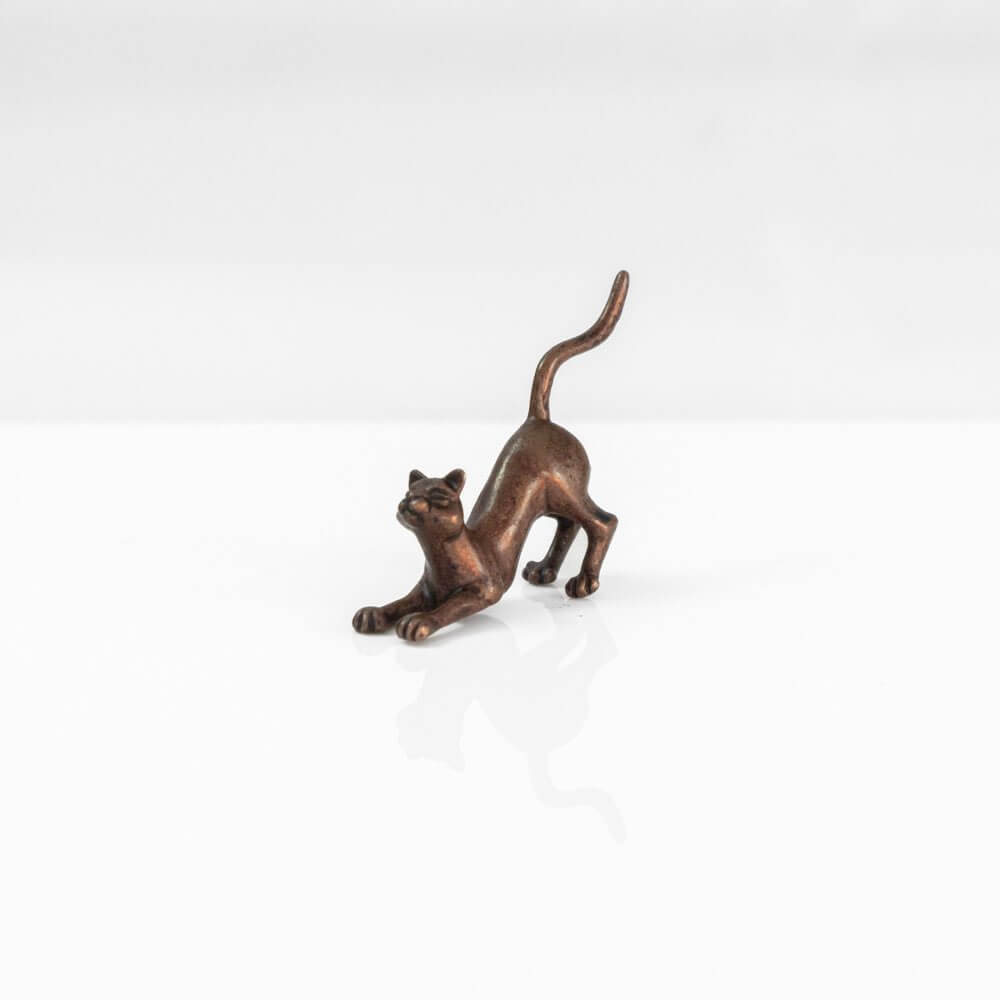 Bonsai Bronze Stretching Cat