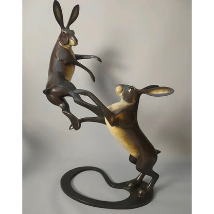 Boxing Hares | Limited Edition 250 Bronze Sculpture