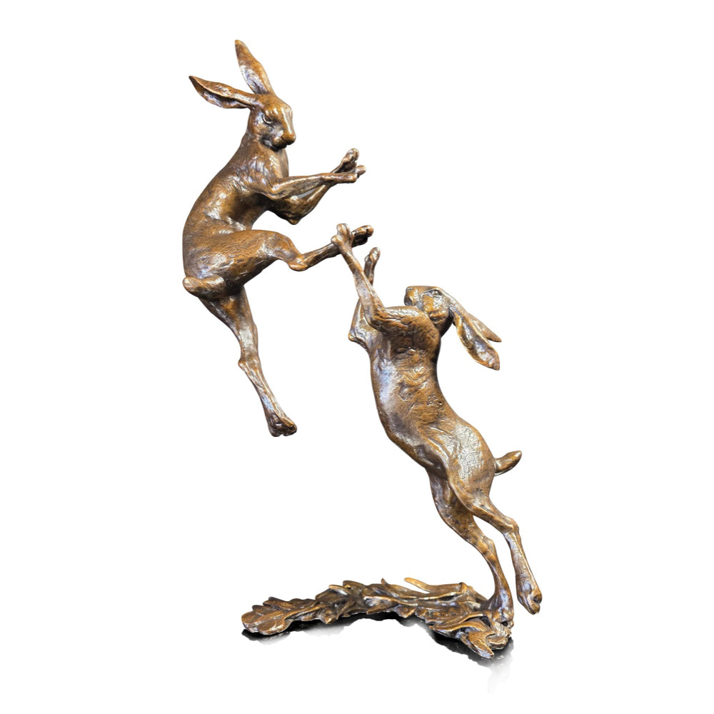 Boxing Hares | Large Bronze Sculpture by Dean Kendrick - Limited Edition
