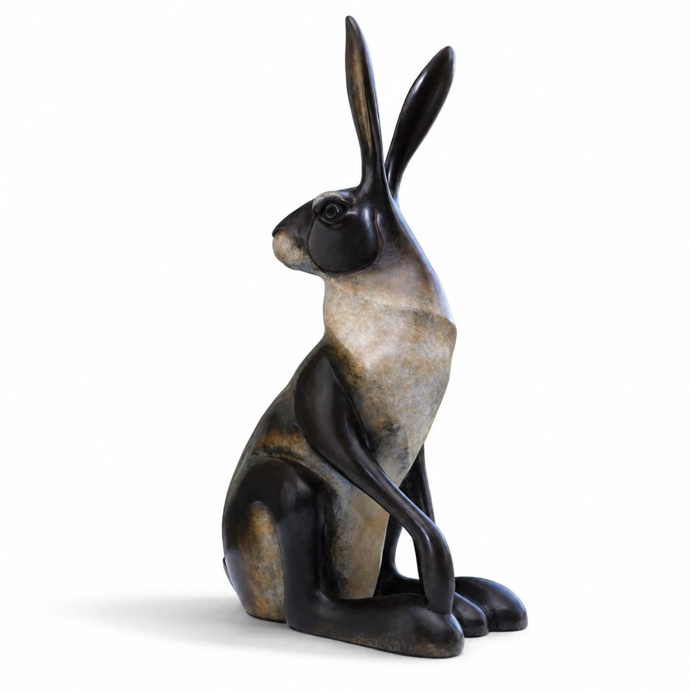 Sitting Hare | Large Bronze Sculpture by David Meredith – Limited Edition