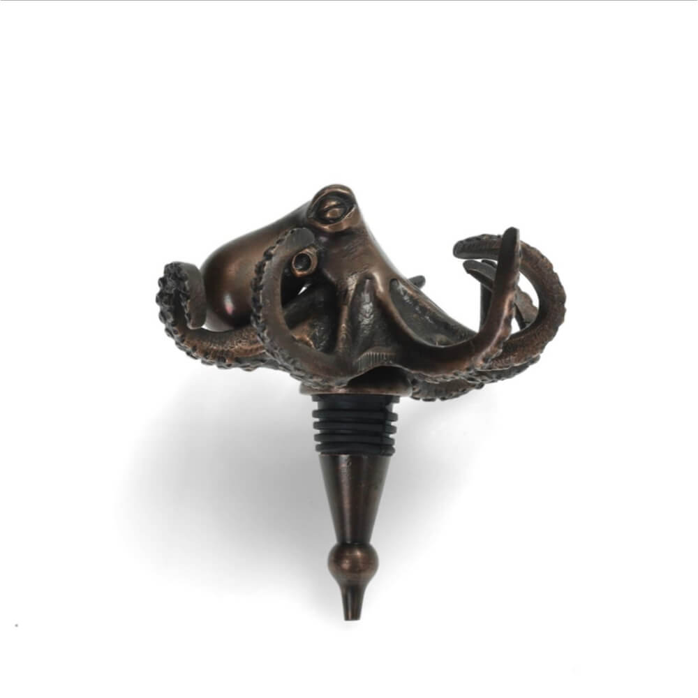 Bronze Octopus Bottle Stopper
