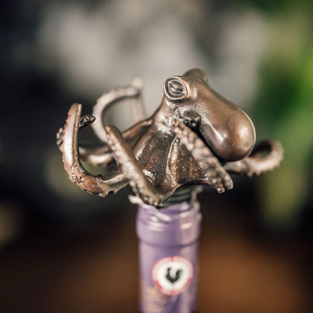 Bronze Octopus Bottle Stopper