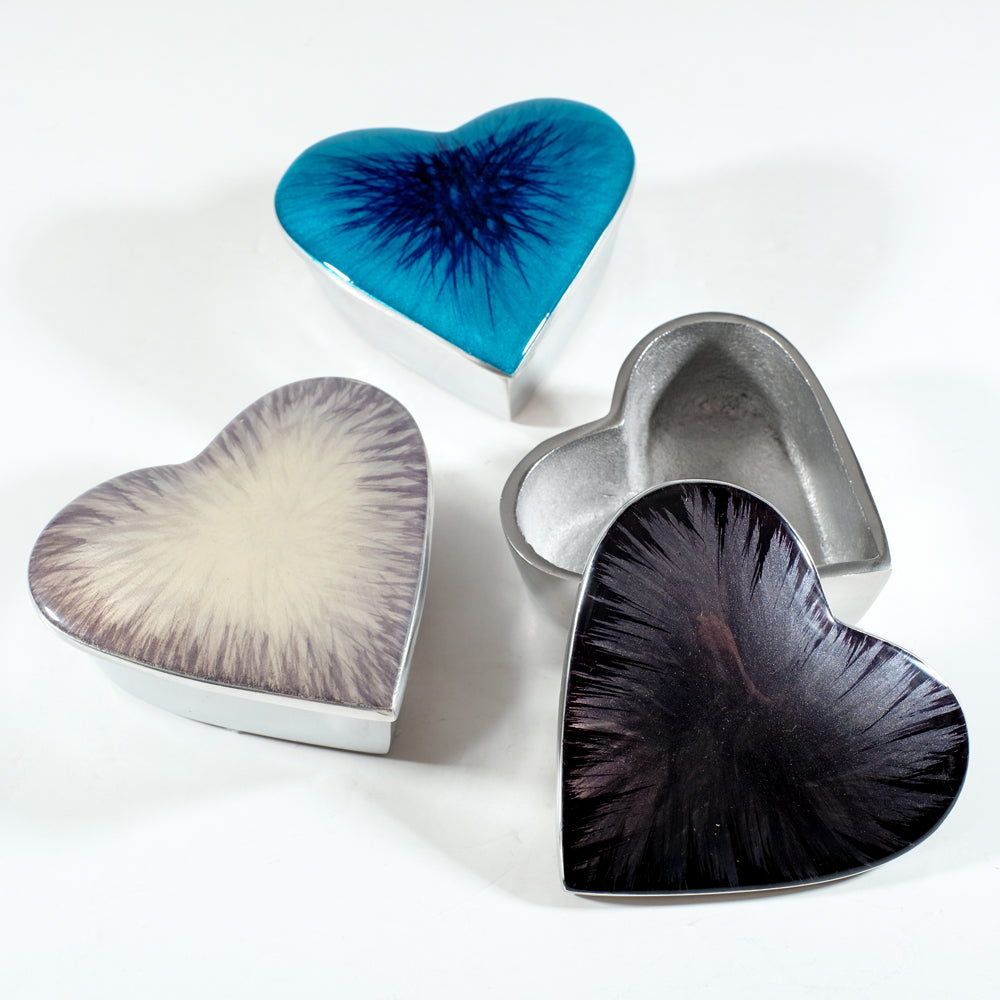 Brushed Black Heart Box