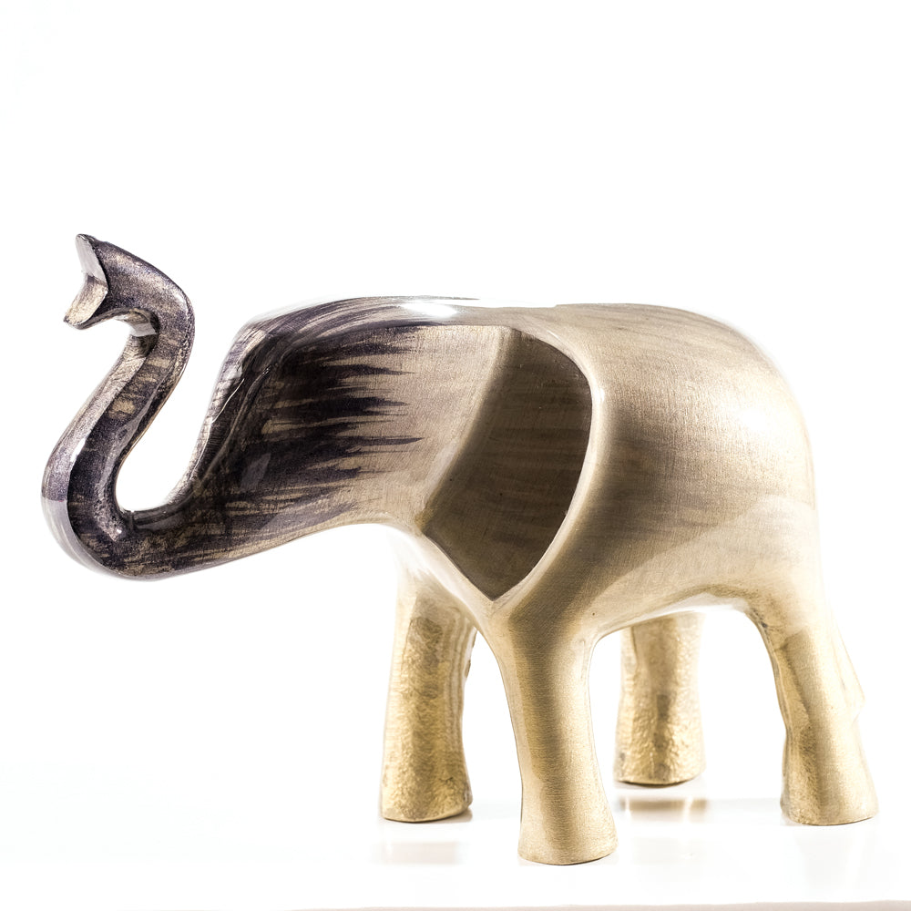 Brushed Silver Elephant Trunk Up