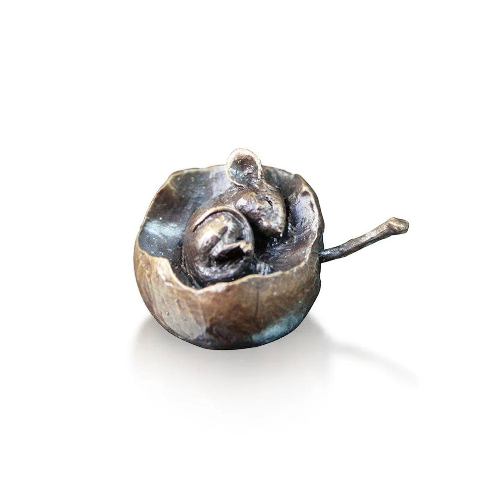 Miniature Bronze Mouse in Apple