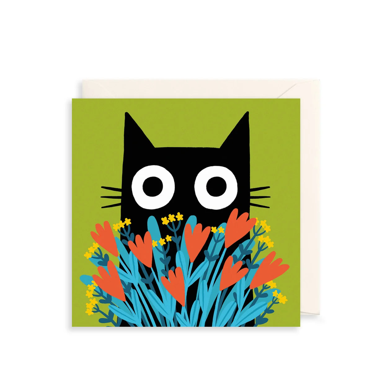 Cat & Flower Bouquet Card