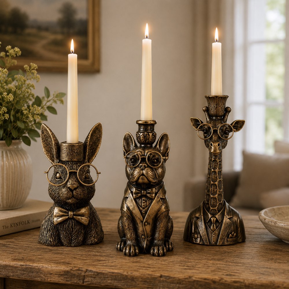 Frenchie Candleholder