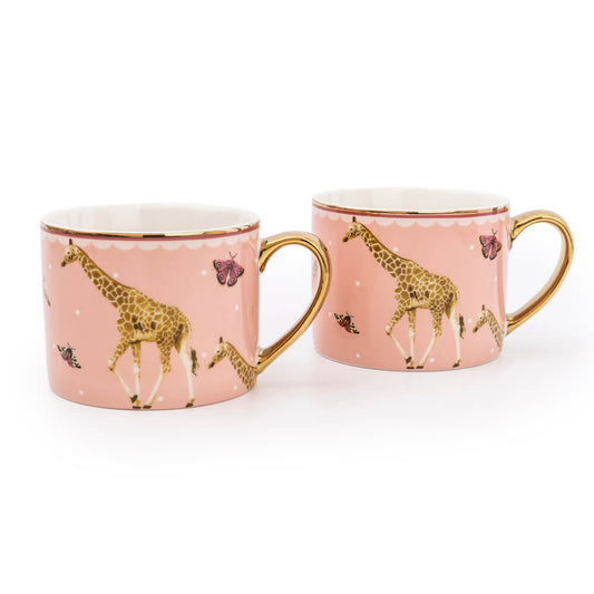 Giraffe Bone Chine Mugs | Set of 2 | Red Lobster Gallery | Sheringham 