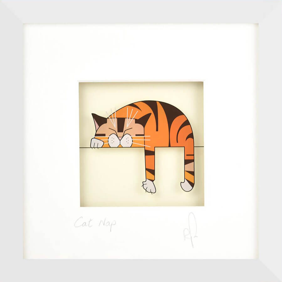 Ginger Cat Nap | Framed Print